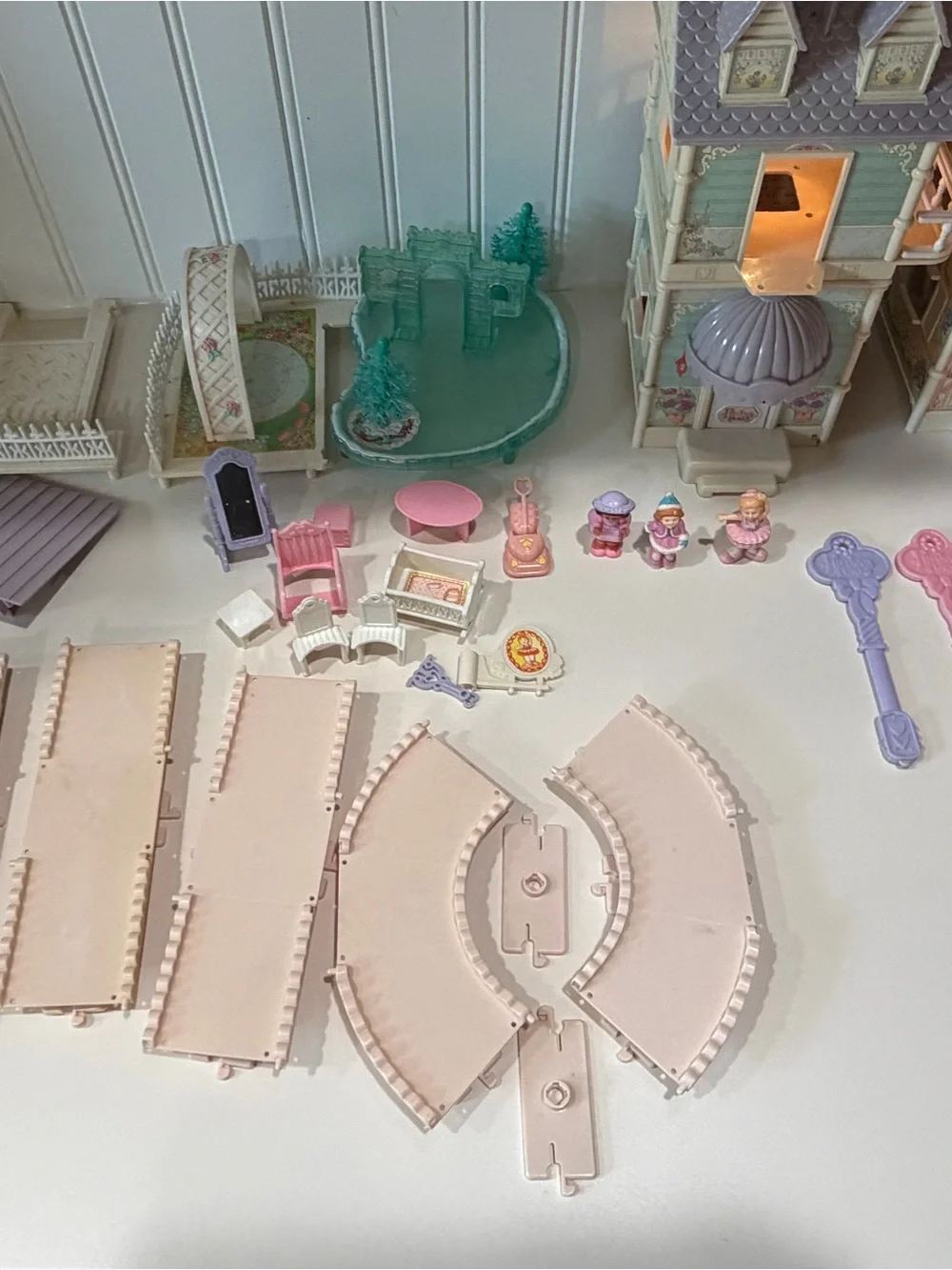 Vintage Fisher Price Precious Places Huge Lot Houses Keys Figures Accessories